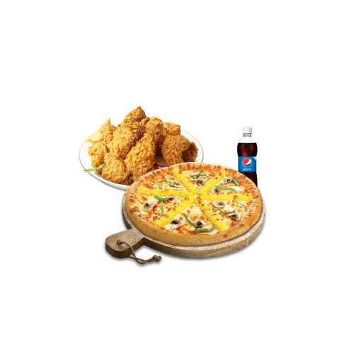 고구마피치세트M(고구마피자M+후라이드치킨(뼈))+치즈크러스트+콜라500ml