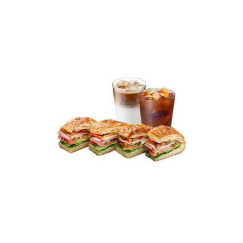 집콕 한끼 세트(런치 샌드위치+아이스 아메리카노+아이스 카페라떼)